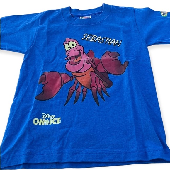 DISNEY ON ICE THE LITTLE MERMAID SEBASTIAN PROMO TEE SHIRT KID’S SZ. 6/8 BLUE - Picture 1 of 6